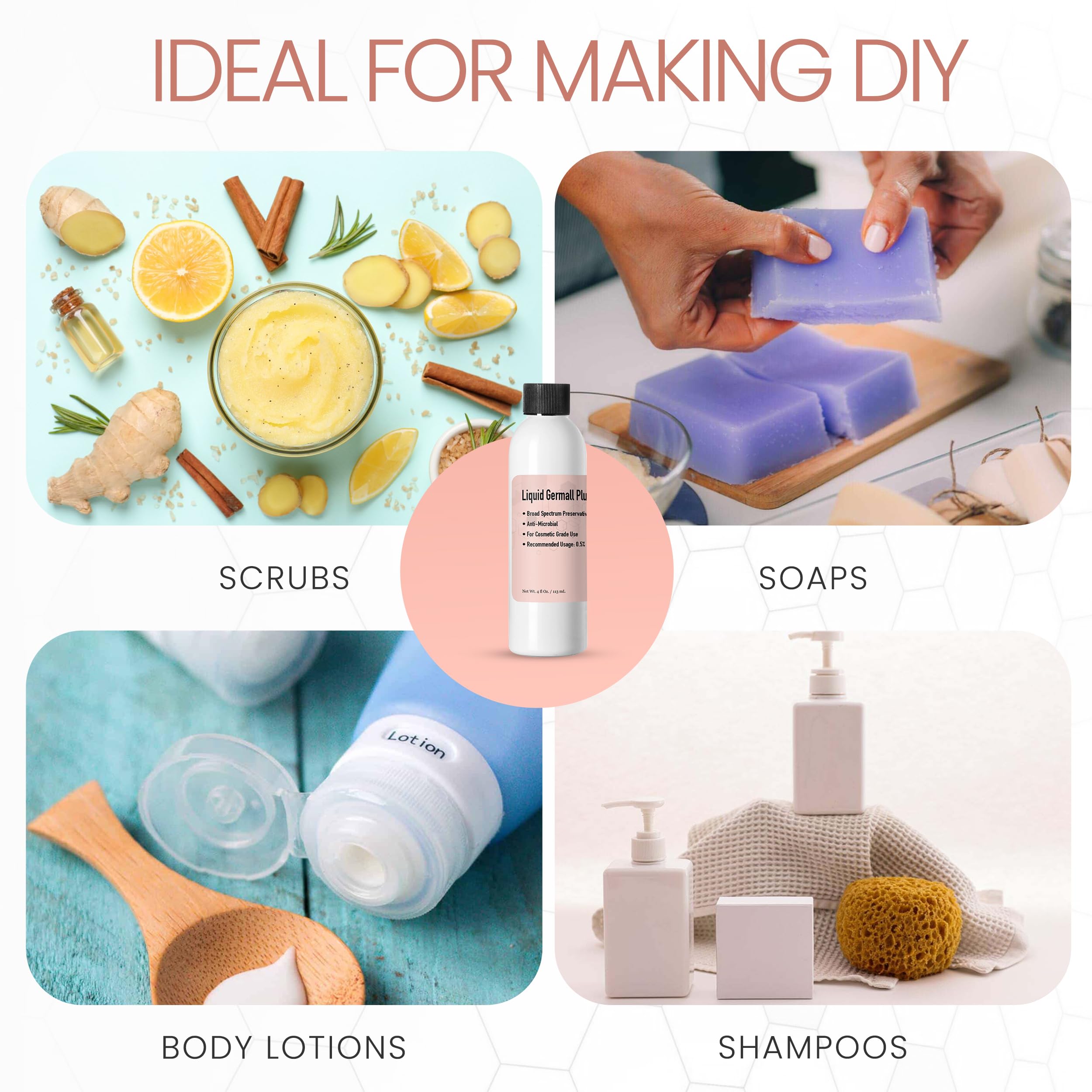 Germall Plus in lotion formulation setup for convenient preservation.