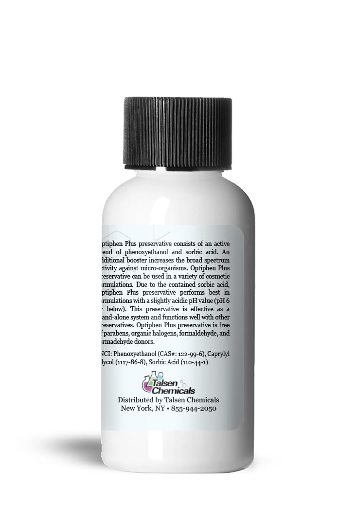 Optiphen Plus dropper pouring for precise dosing in lotions and serums