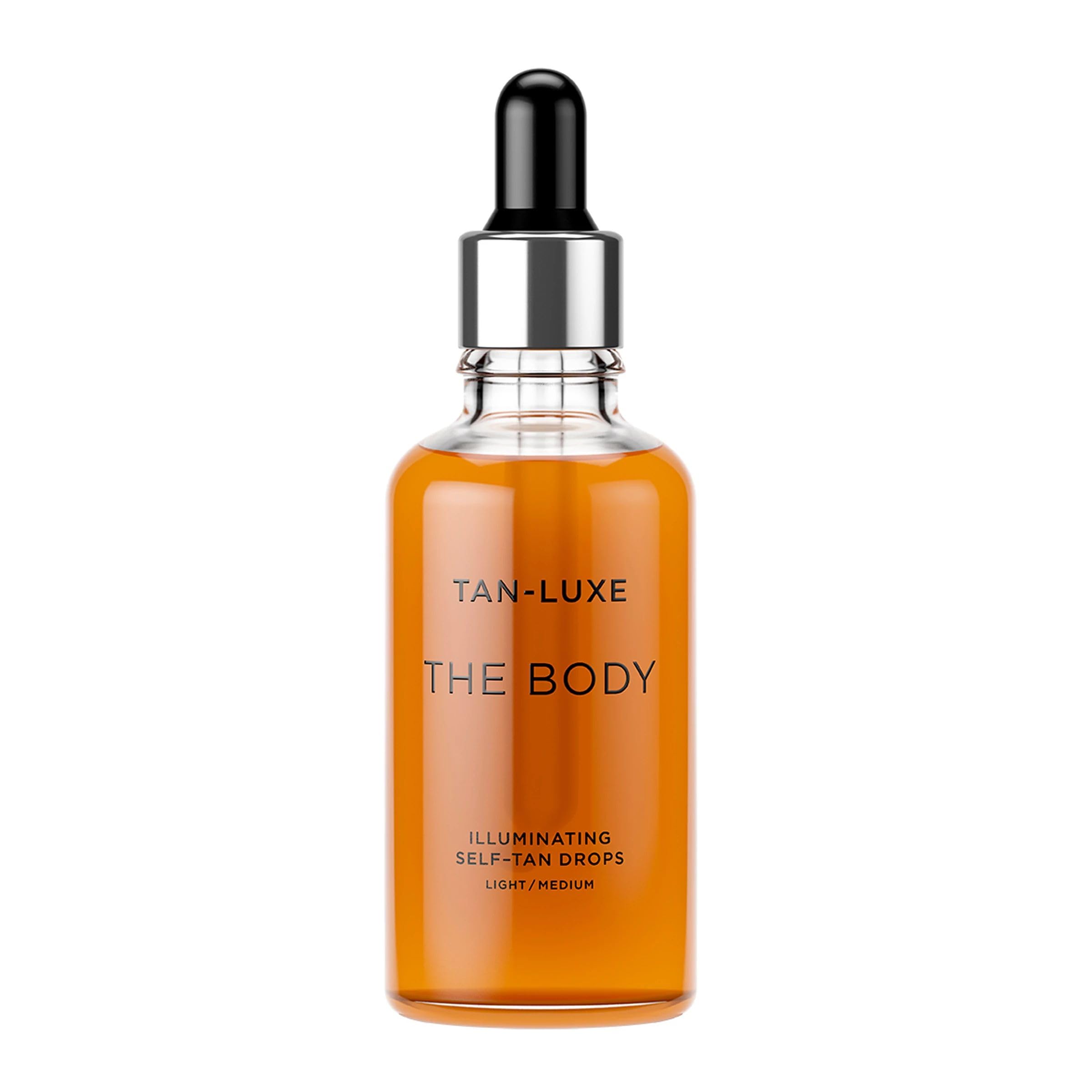 Tan-Luxe The Body bottle and dropper for a customizable self-tan