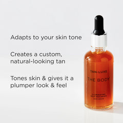 Tan-Luxe The Body glow on skin showing a natural-looking tan