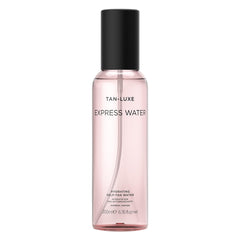 Tan-Luxe Express Water mist bottle delivering an even, natural glow
