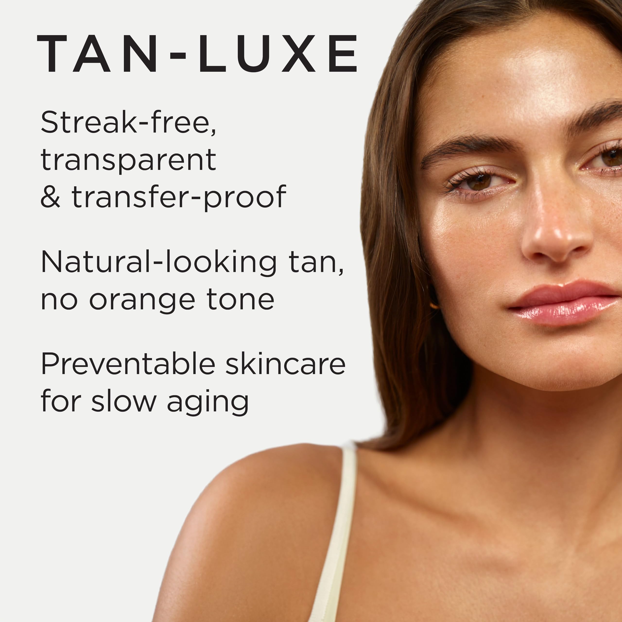 Tan-Luxe The Face applied to the face for a natural glow