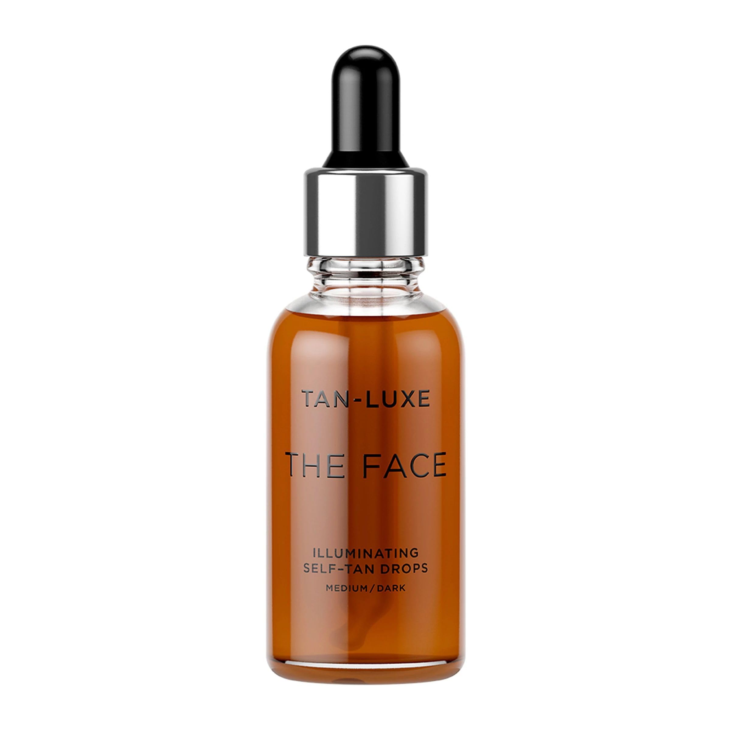 Tan-Luxe The Face bottle of illuminating drops for a customizable sun-kissed glow