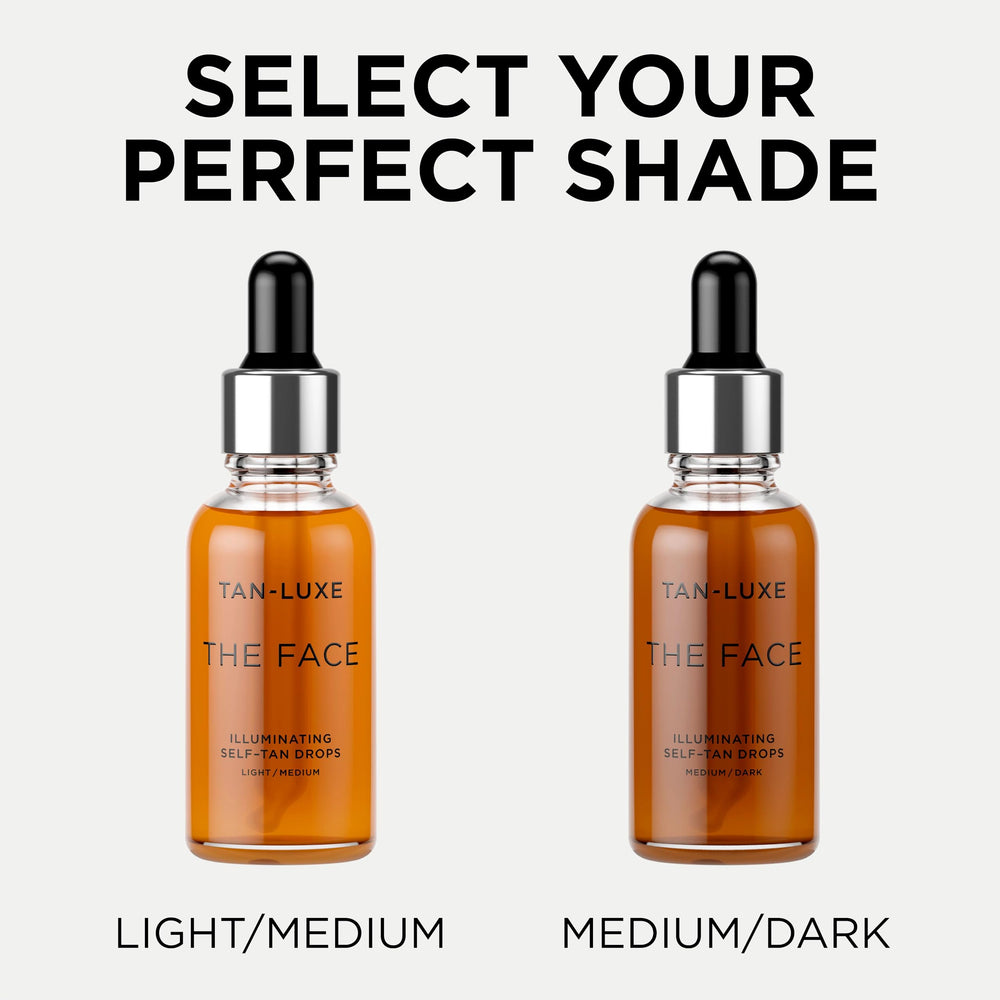 Tan-Luxe The Face palm-mix drops used for depth control
