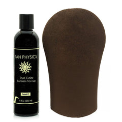 Tan Physics Sunless Tanner 8oz bottle showing a smooth, natural finish.