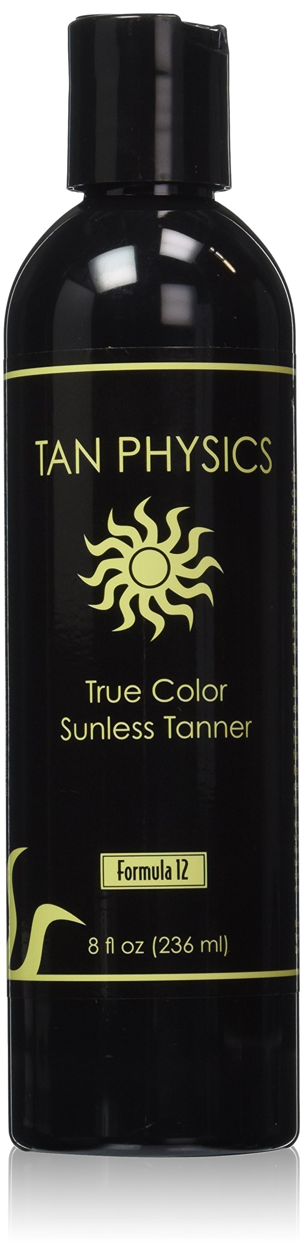 Tan Physics True Color Sunless Tanner bottle for natural, streak-free glow