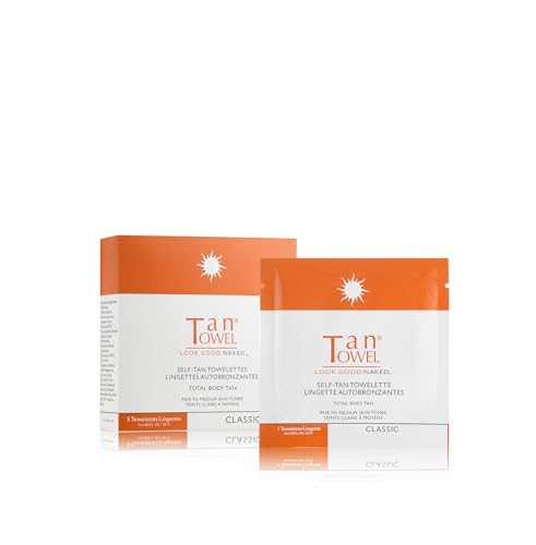 Envase de 5 toallitas Tan Towel Full Body Classic, fácil de transportar