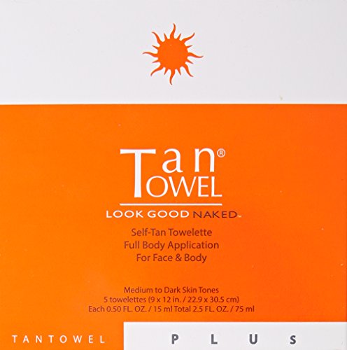 Tan Towel Plus towelette in use on hands for mess-free self tanning