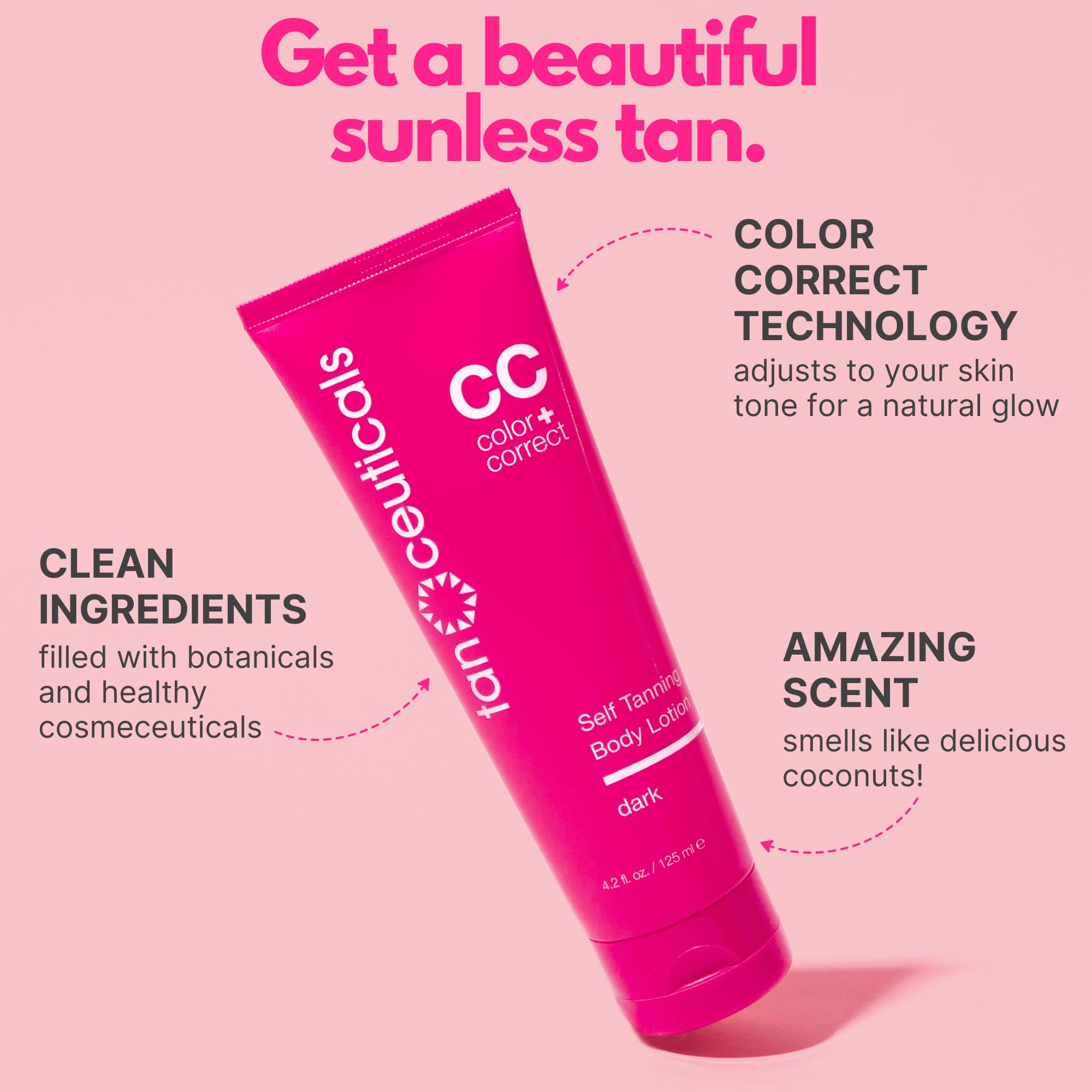 Tanceuticals Self Tanner Dark cream dispensing tip highlights easy application