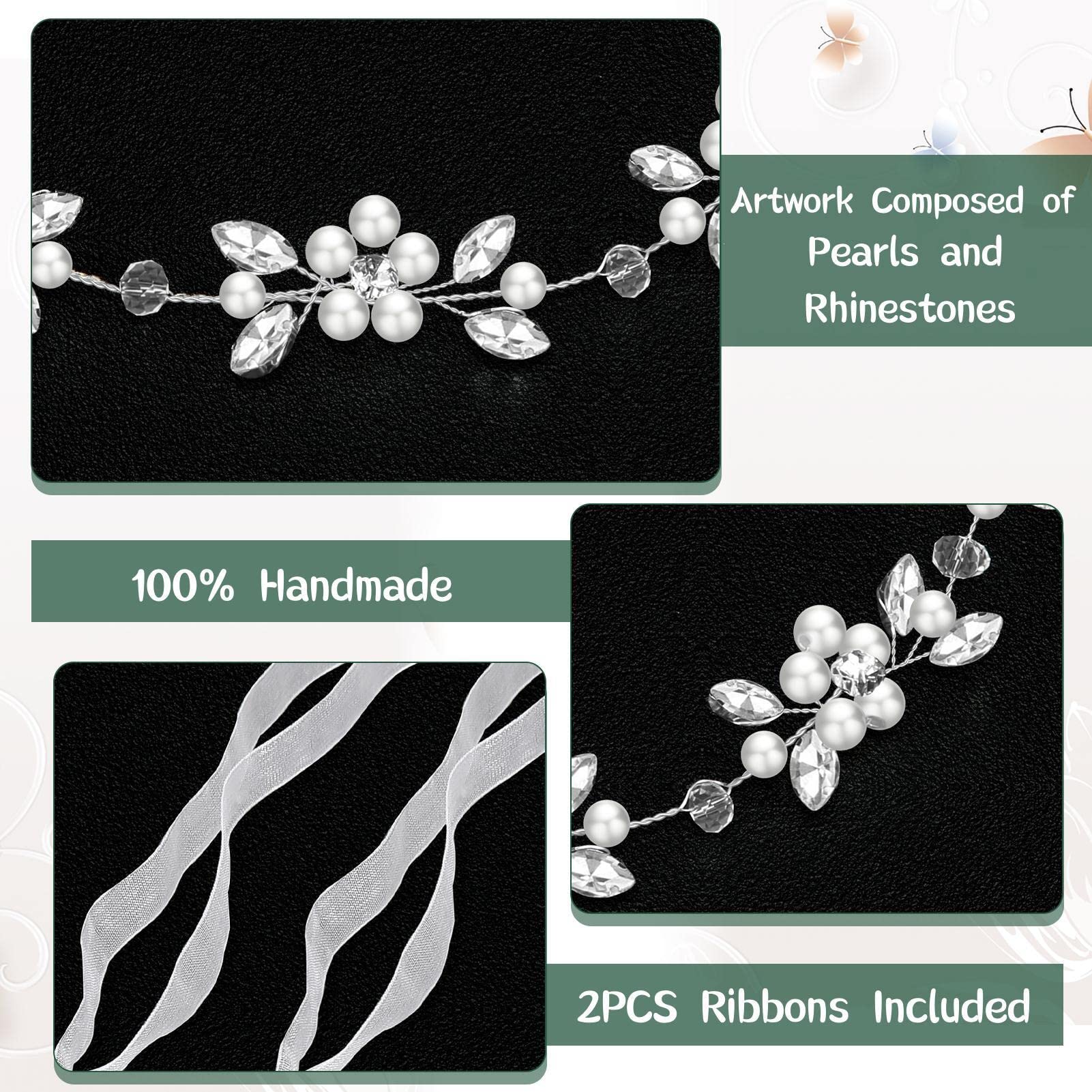 Tanfeine adjustable wedding headband provides flexible fit for different hairstyles