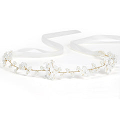 Tanfeine corona-perlas-boda: corona elegante para lucir en bodas con perlas delicadas.