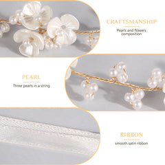 Tanfeine diadema-ajustable-perlas: diadema ajustable con perlas para comodidad diaria.
