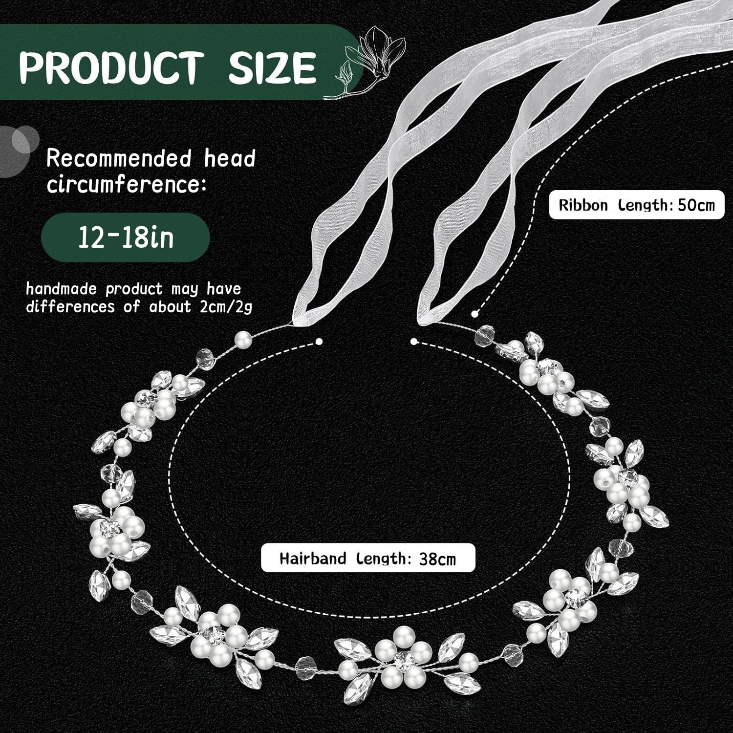 Tanfeine silver wedding headband for girls suits first communions and celebrations