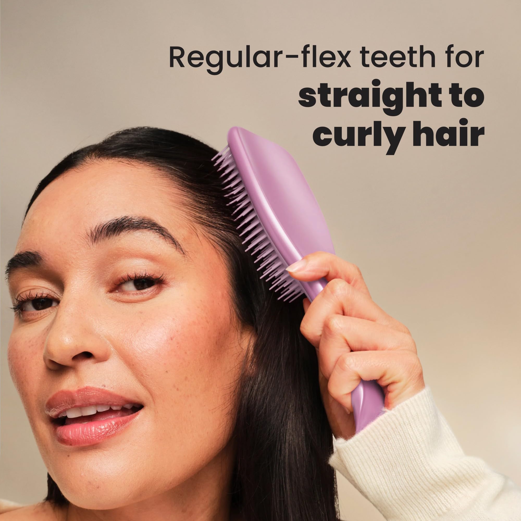 Shower-friendly chrome detangler designed for conditioner distribution