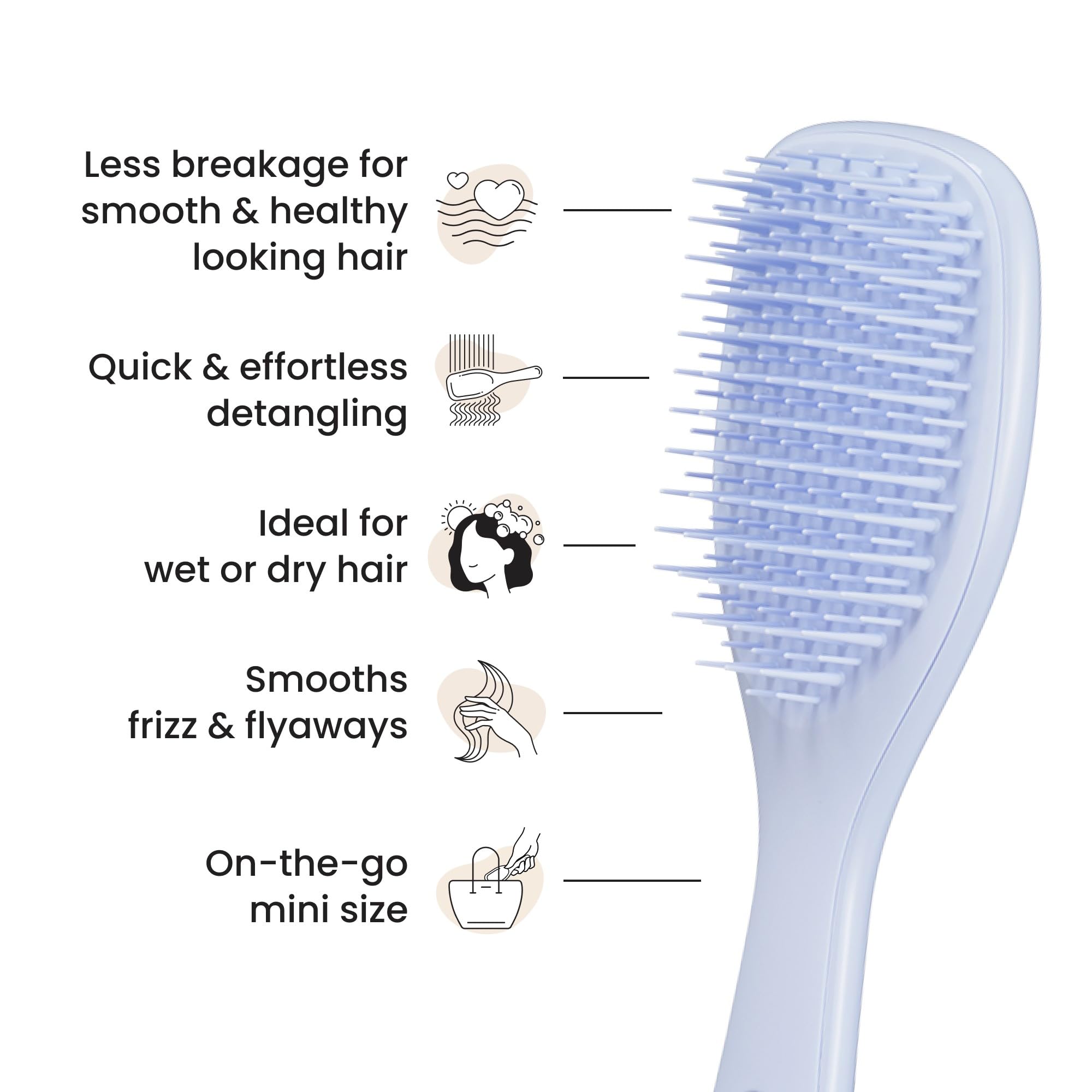 Tangle Teezer detangler brush for wet or dry hair, reducing breakage.
