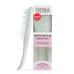 Tangle Teezer Extra Gentle Detangler brush close-up with wide teeth for gentle detangling.