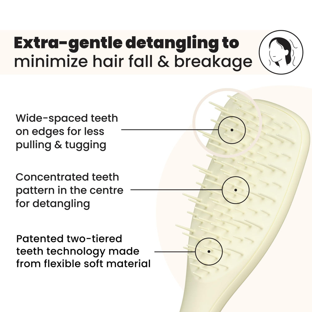 Tangle Teezer Extra Gentle Detangler wide teeth reduce tension on knots