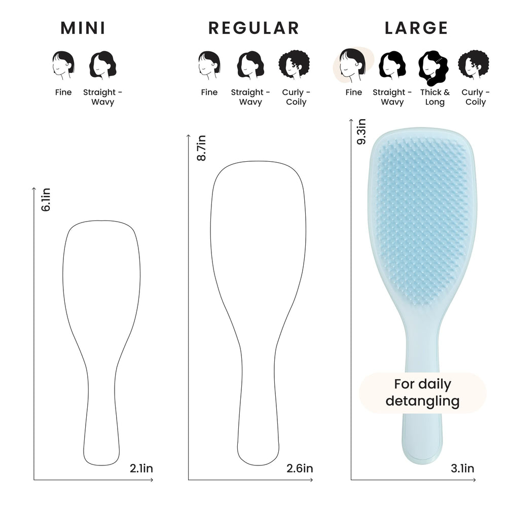 Tangle Teezer large detangler supports comfortable, everyday detangling sessions.