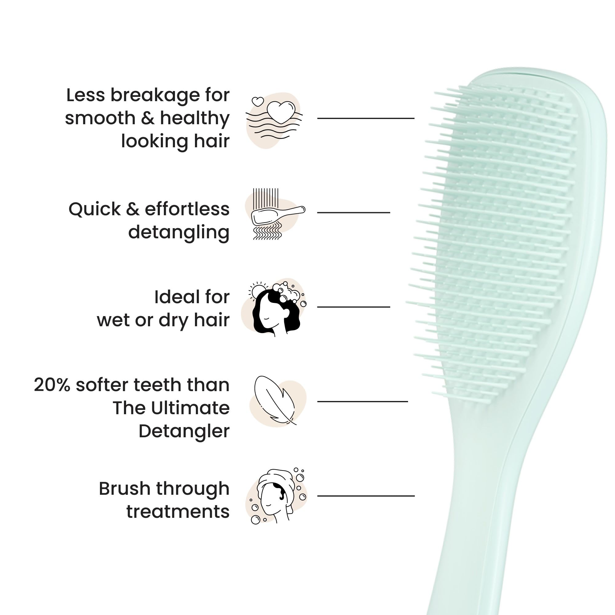 Tangle Teezer Fine Ultimate Detangler smoothing dry hair for frizz control