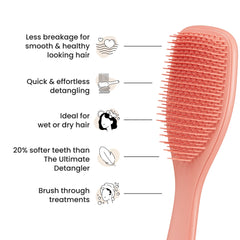 Tangle Teezer Fine Ultimate Detangler packaging photo highlighting sustainable packaging during transition.
