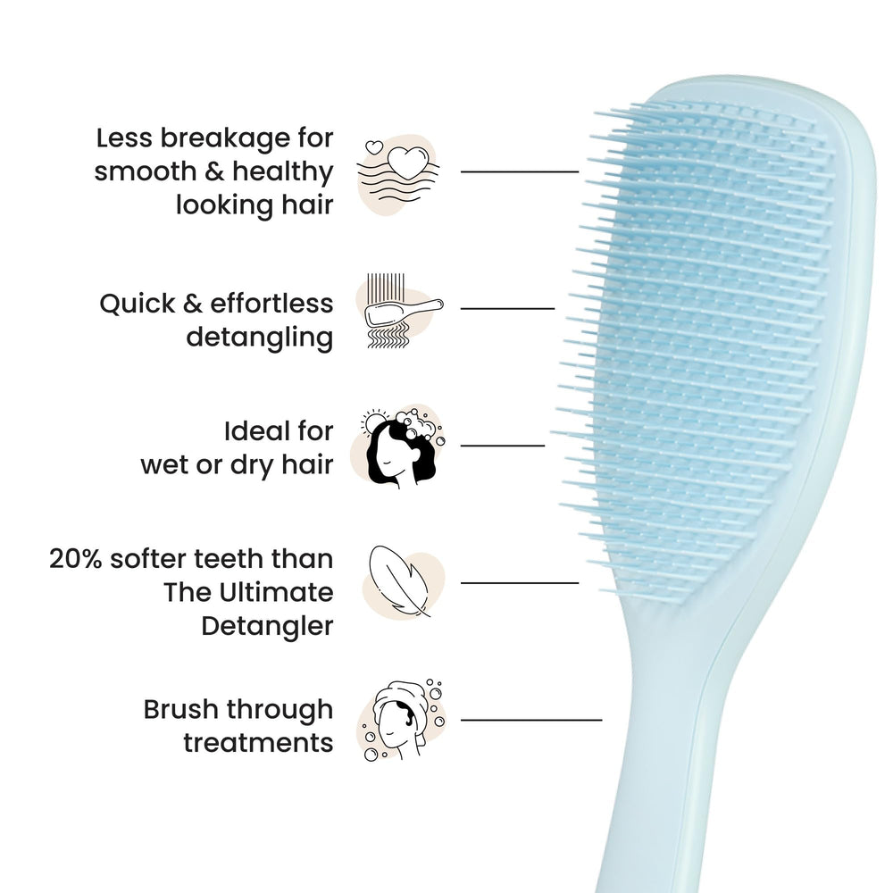 Tangle Teezer soft-flex teeth ease tangles on color-treated hair.