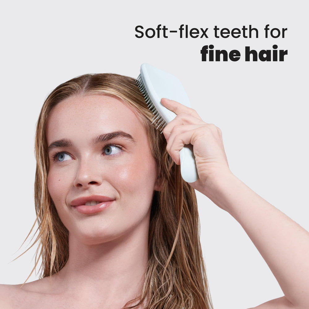 Tangle Teezer distributes conditioner evenly through strands for smoother results.