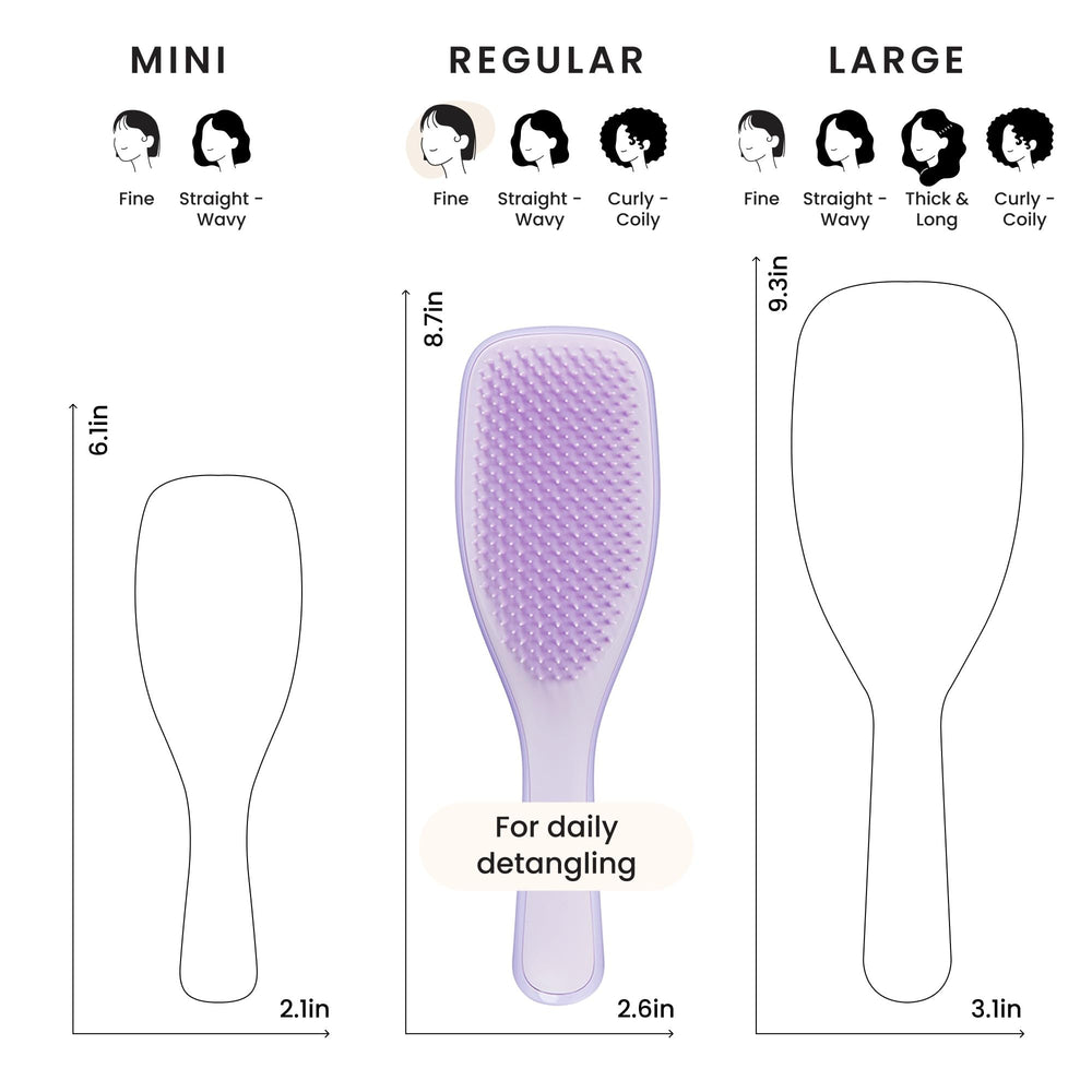 Tangle Teezer Frizz-Free Finish close-up highlighting smooth strands.