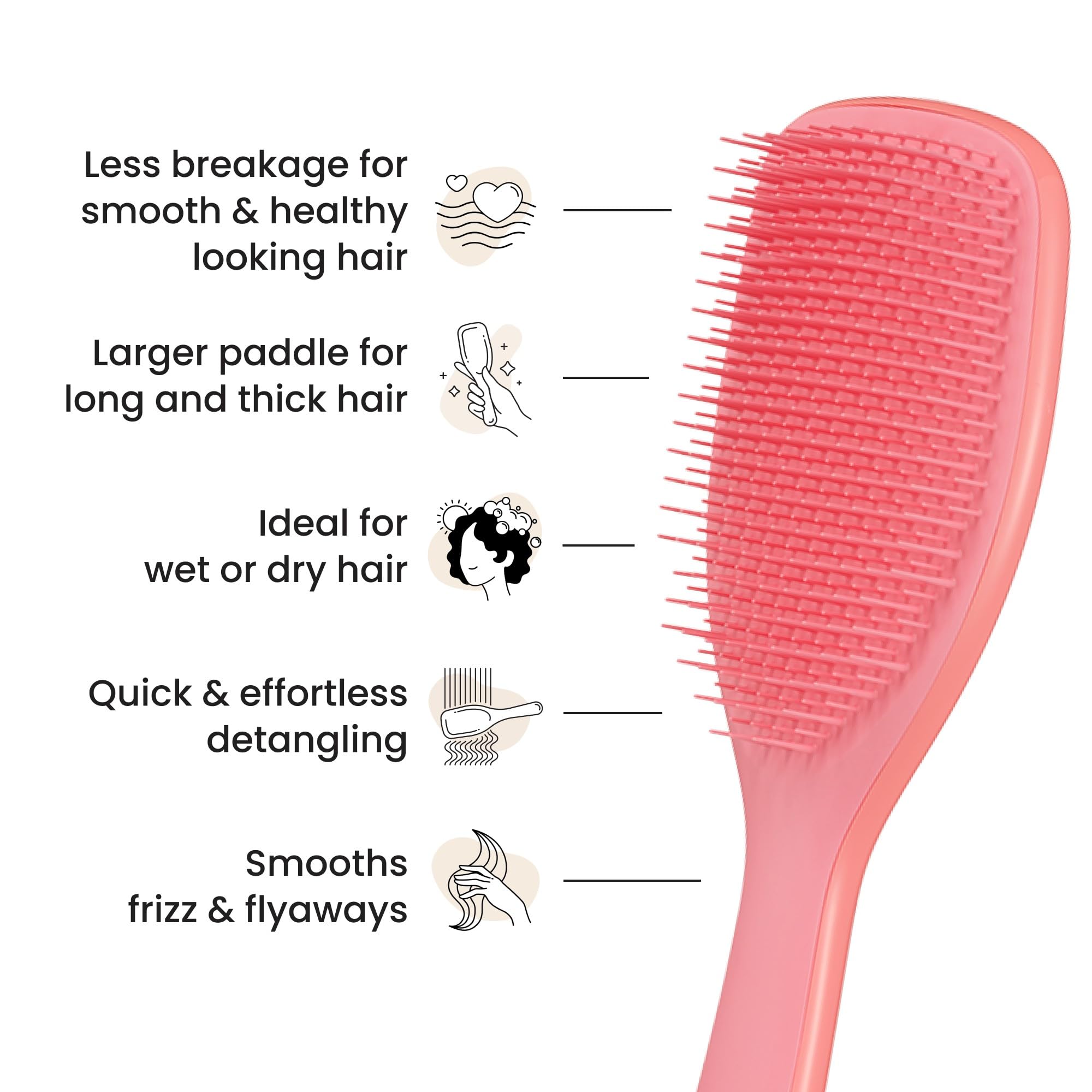 Tangle Teezer long flexible teeth glide through tangles smoothly