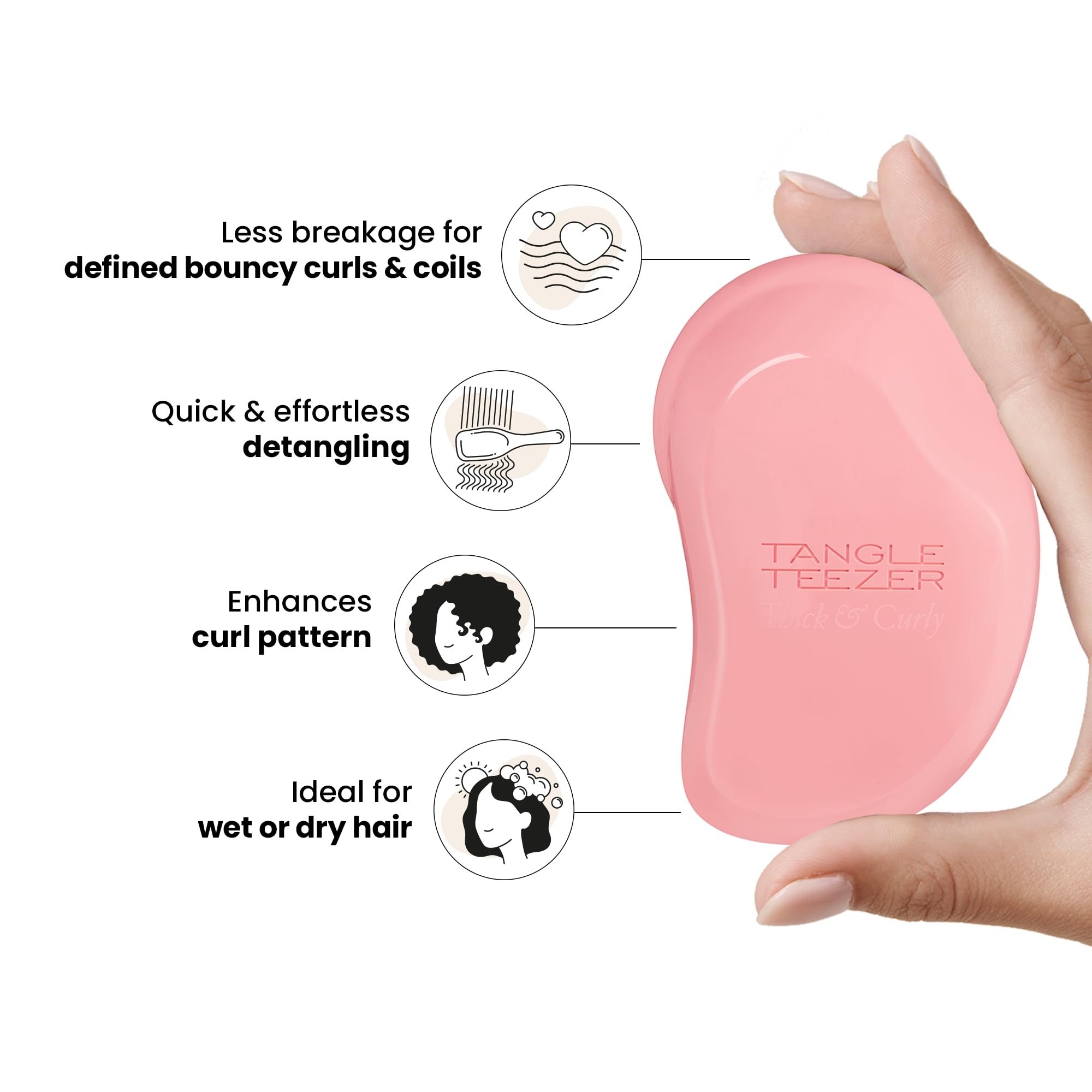 Tangle Teezer Original Detangler ergonomic palm grip for comfortable styling