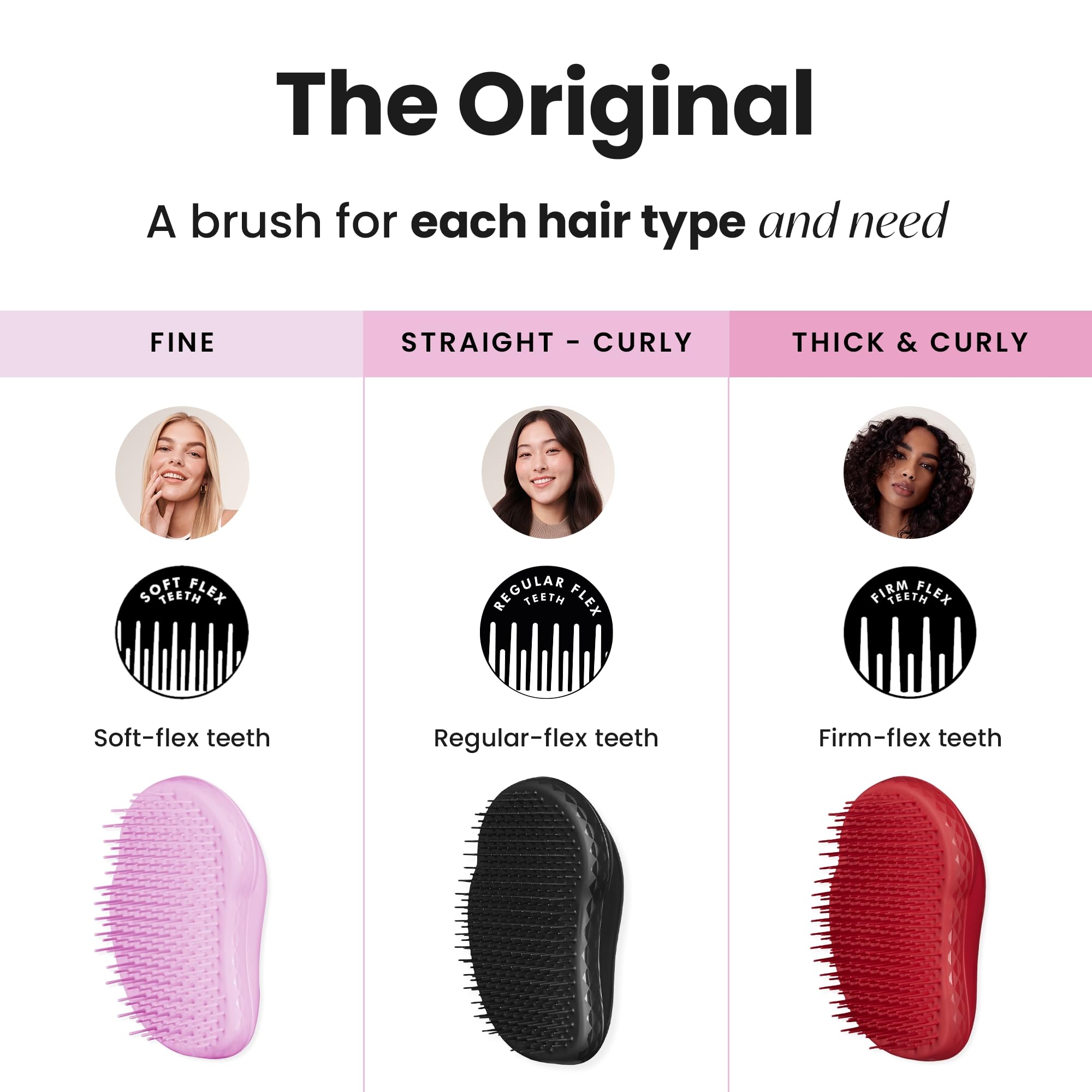 Tangle Teezer Original Detangler Panther Black flex teeth design promoting smoother hair