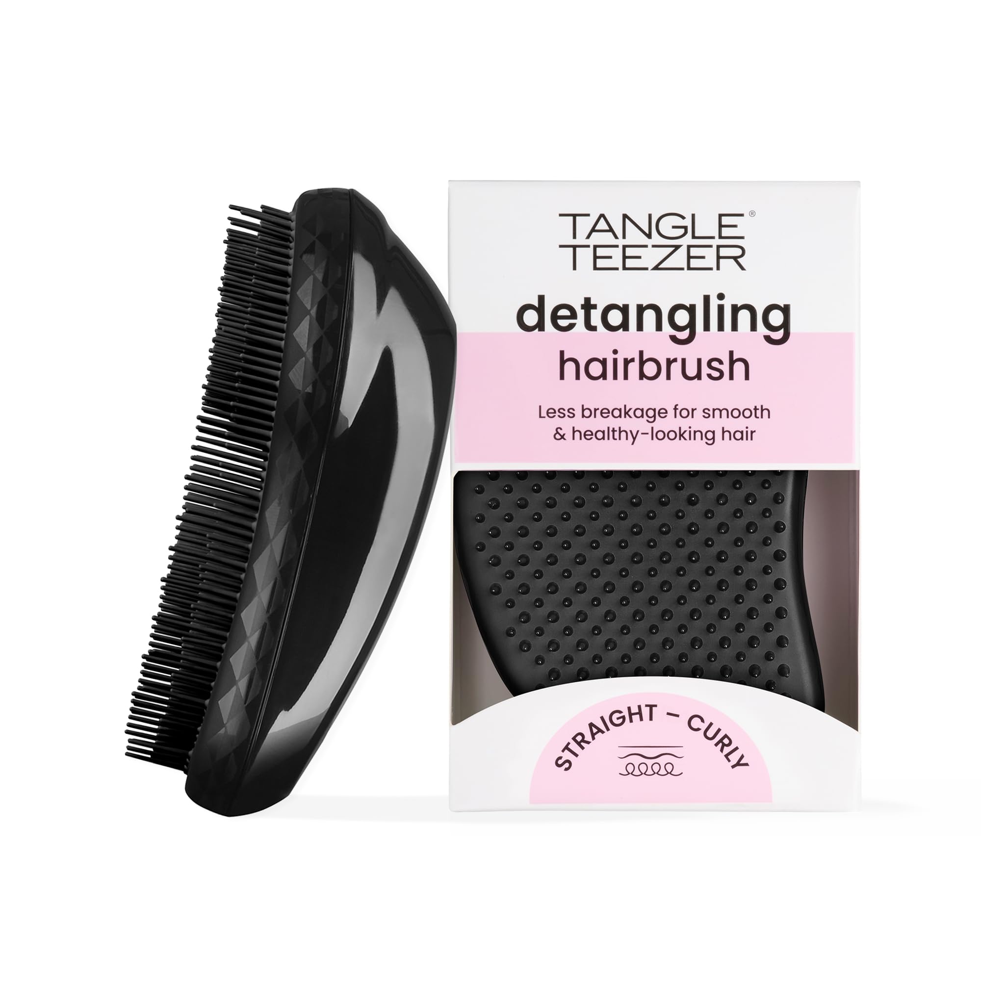 Tangle Teezer Original Detangler Panther Black front view showing compact design for all hair types