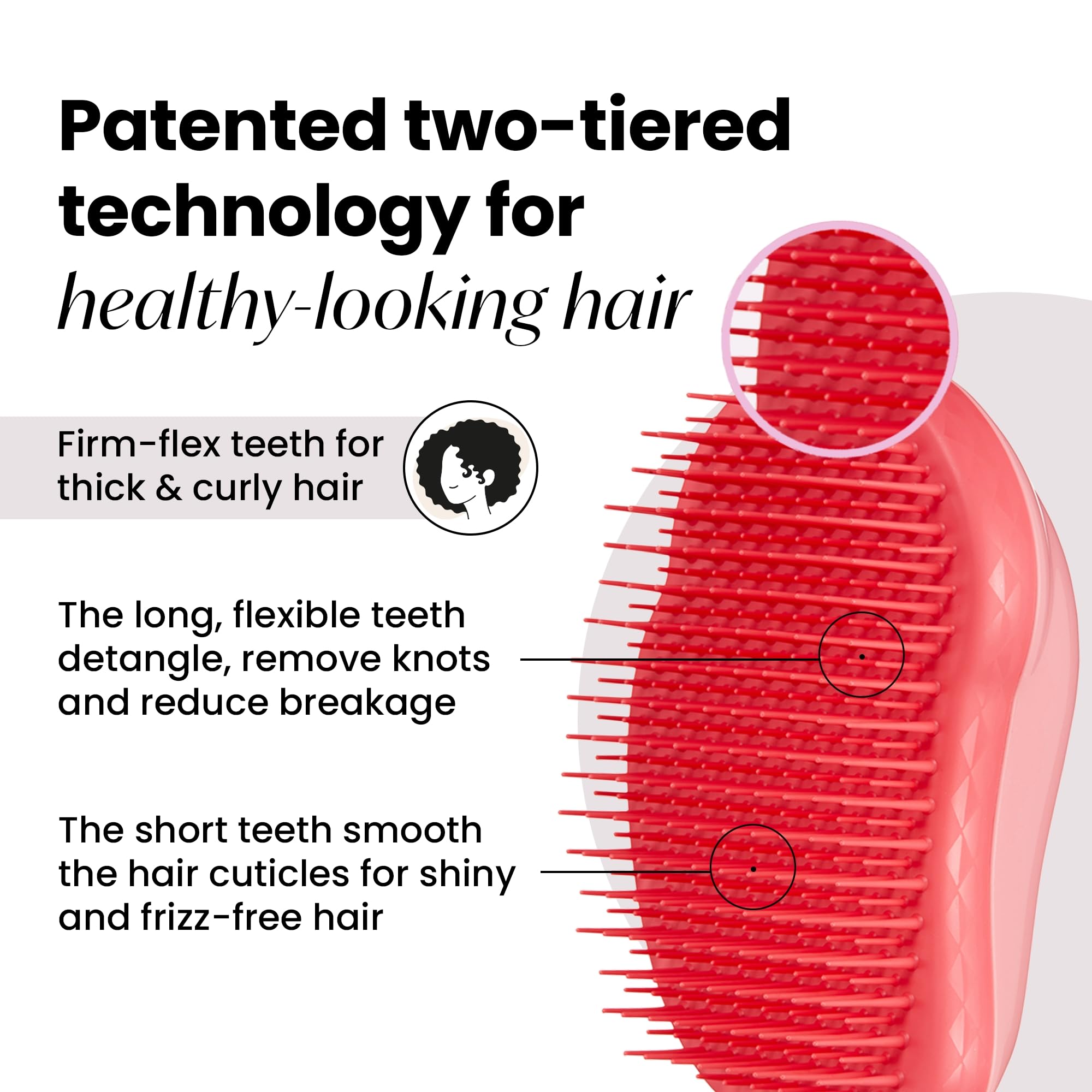 Tangle Teezer Original Detangler Pink Punch on wet hair for gentle detangling