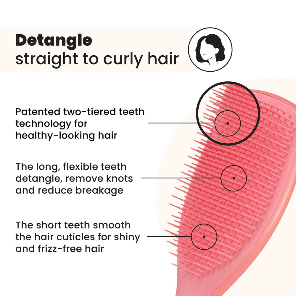 Tangle Teezer two-tier teeth technology aids knot-free detangling