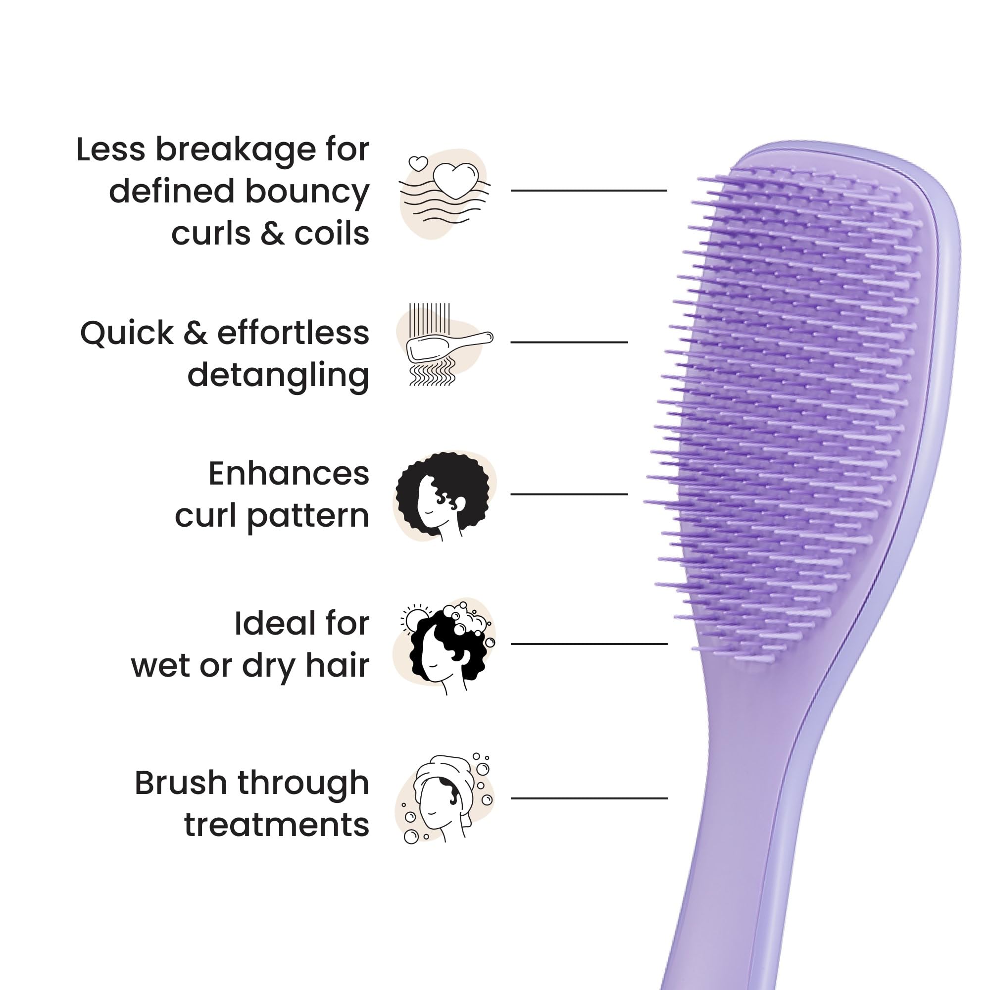 Tangle Teezer Ultimate Detangler curl-definition feature retains defined curls