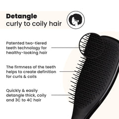 Tangle Teezer used on wet hair to glide through tangled curls in the shower