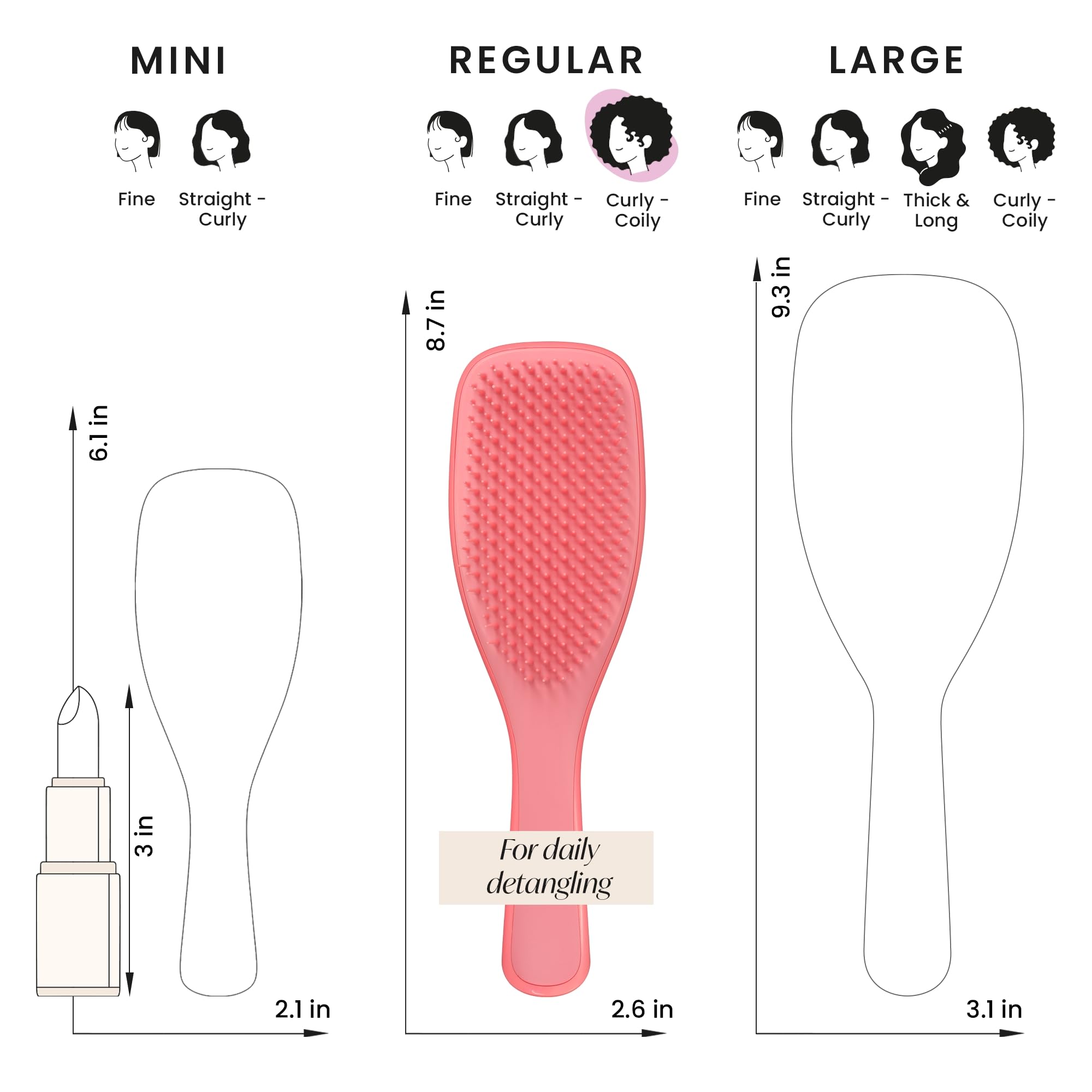 Tangle Teezer Ultimate Detangler ideal for 3C–4C curl routines