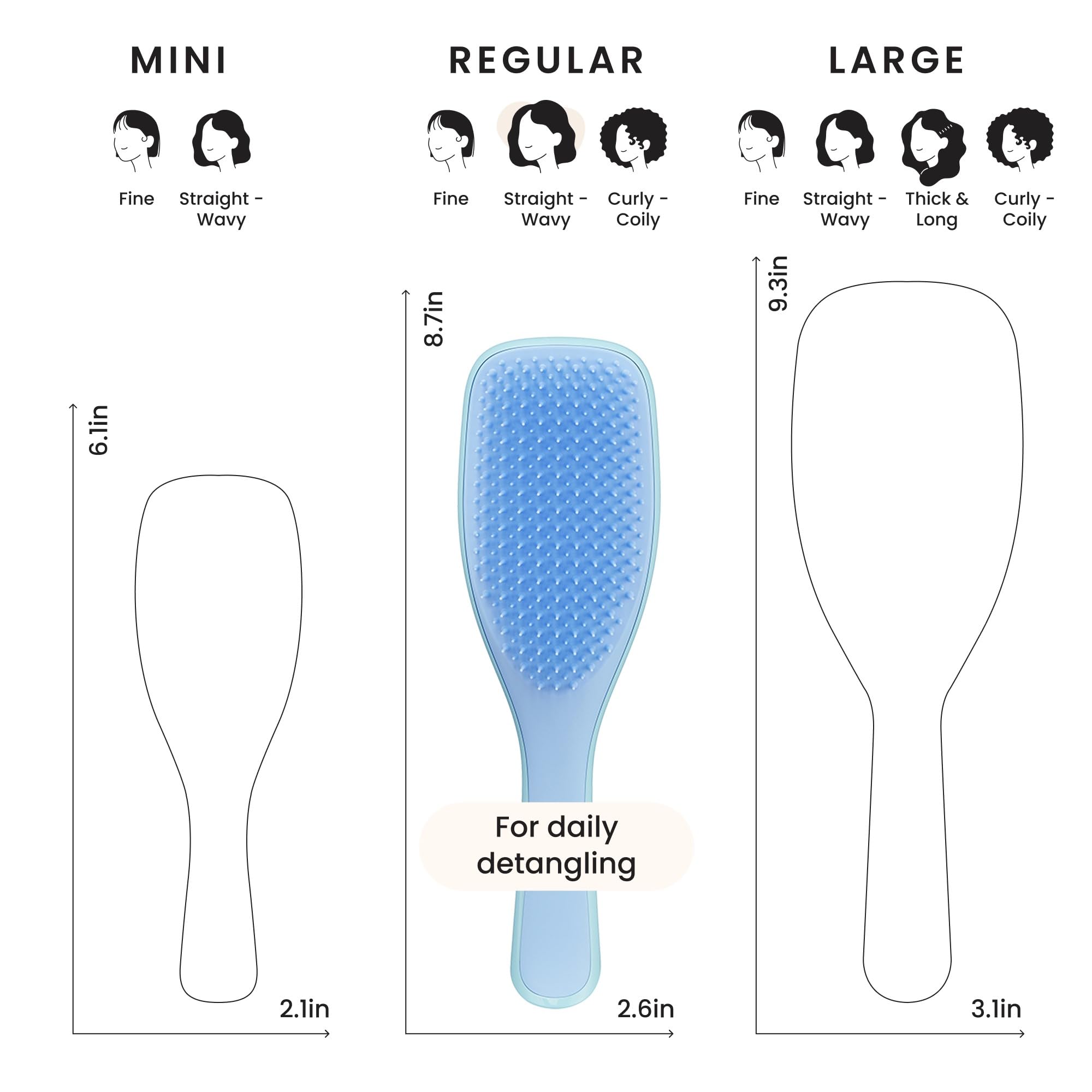 Tangle Teezer Ultimate Detangler denim blues smoothing teeth for frizz control