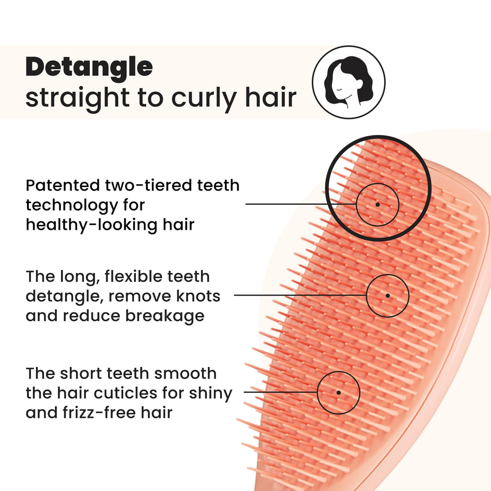 Tangle Teezer Ultimate Detangler on dry hair for smooth, frizz-free results