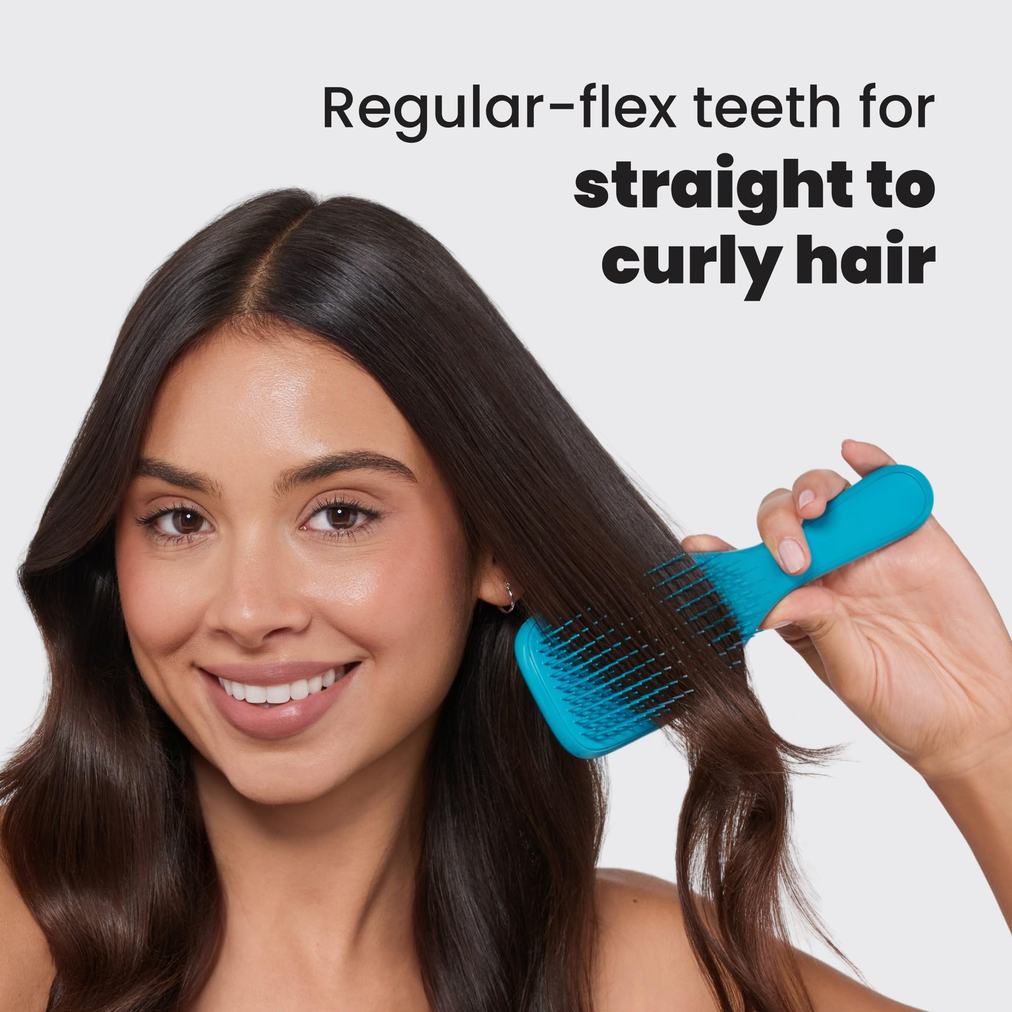 Tangle Teezer Ultimate Detangler suited for straight to wavy hair.