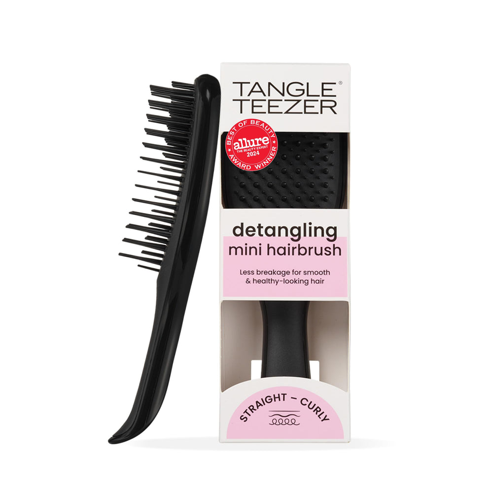 Tangle Teezer Ultimate Detangler travel-size packaging with eco-friendly transition.