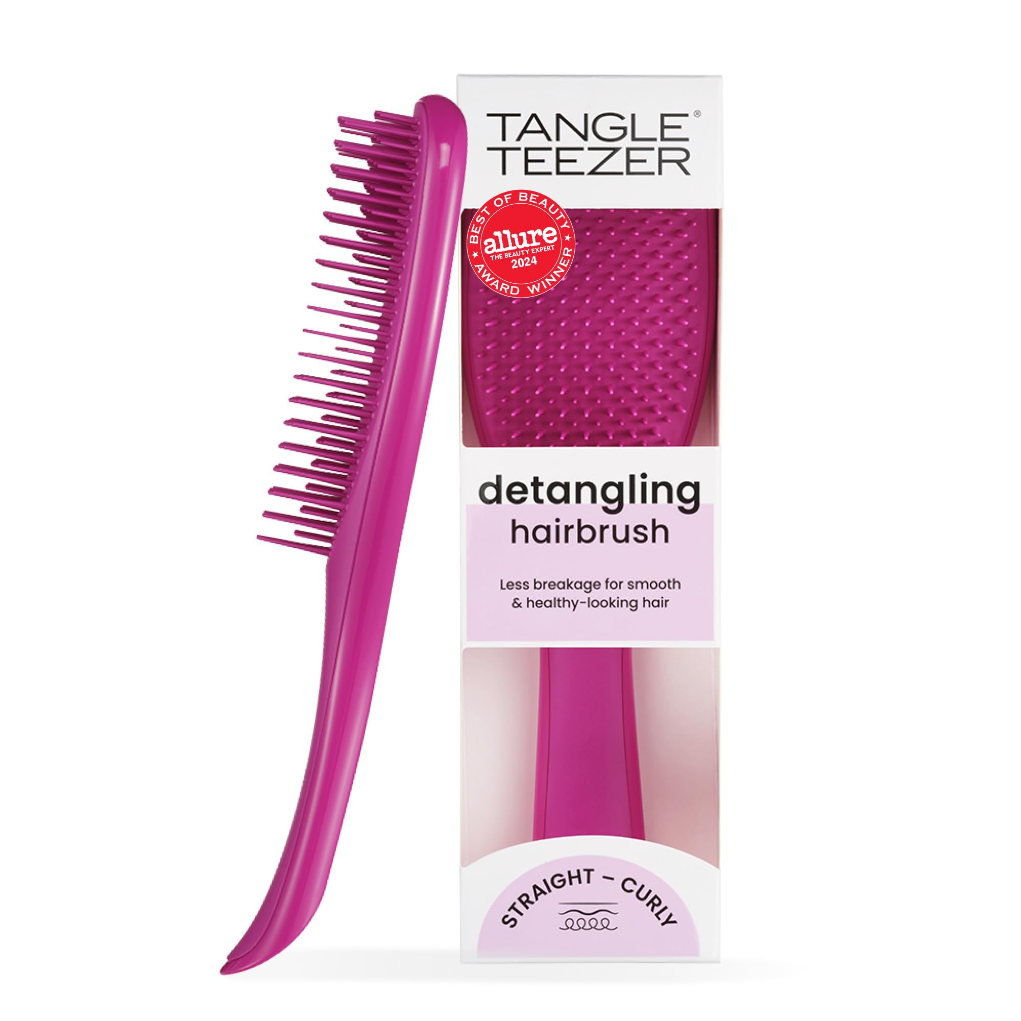 Tangle Teezer Ultimate Detangler on wet hair for gentle detangling.