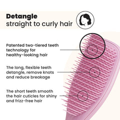 Tangle Teezer Ultimate Detangler used on wet hair to detangle with minimal tugging.