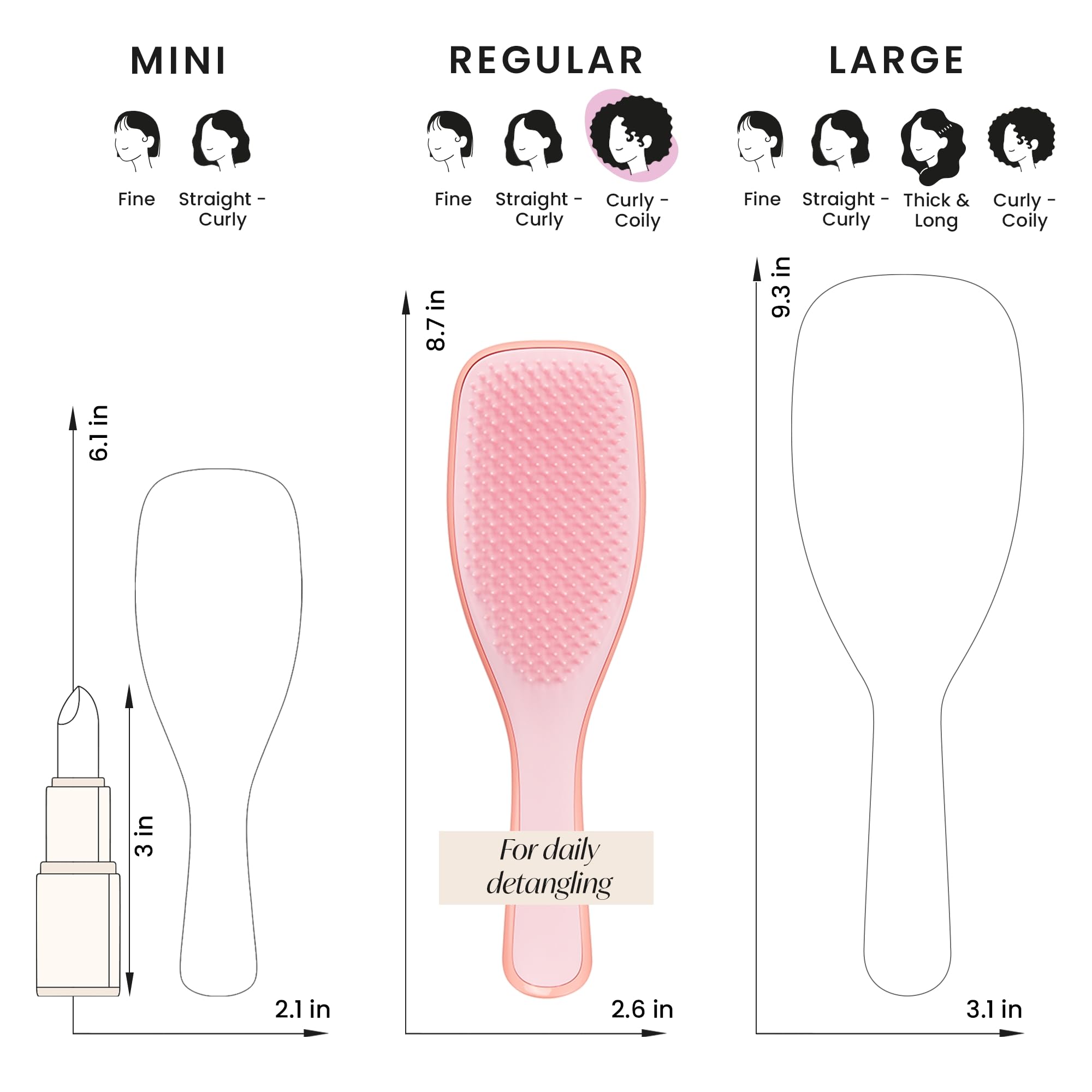 Even distribution of product on damp curls with the detangler