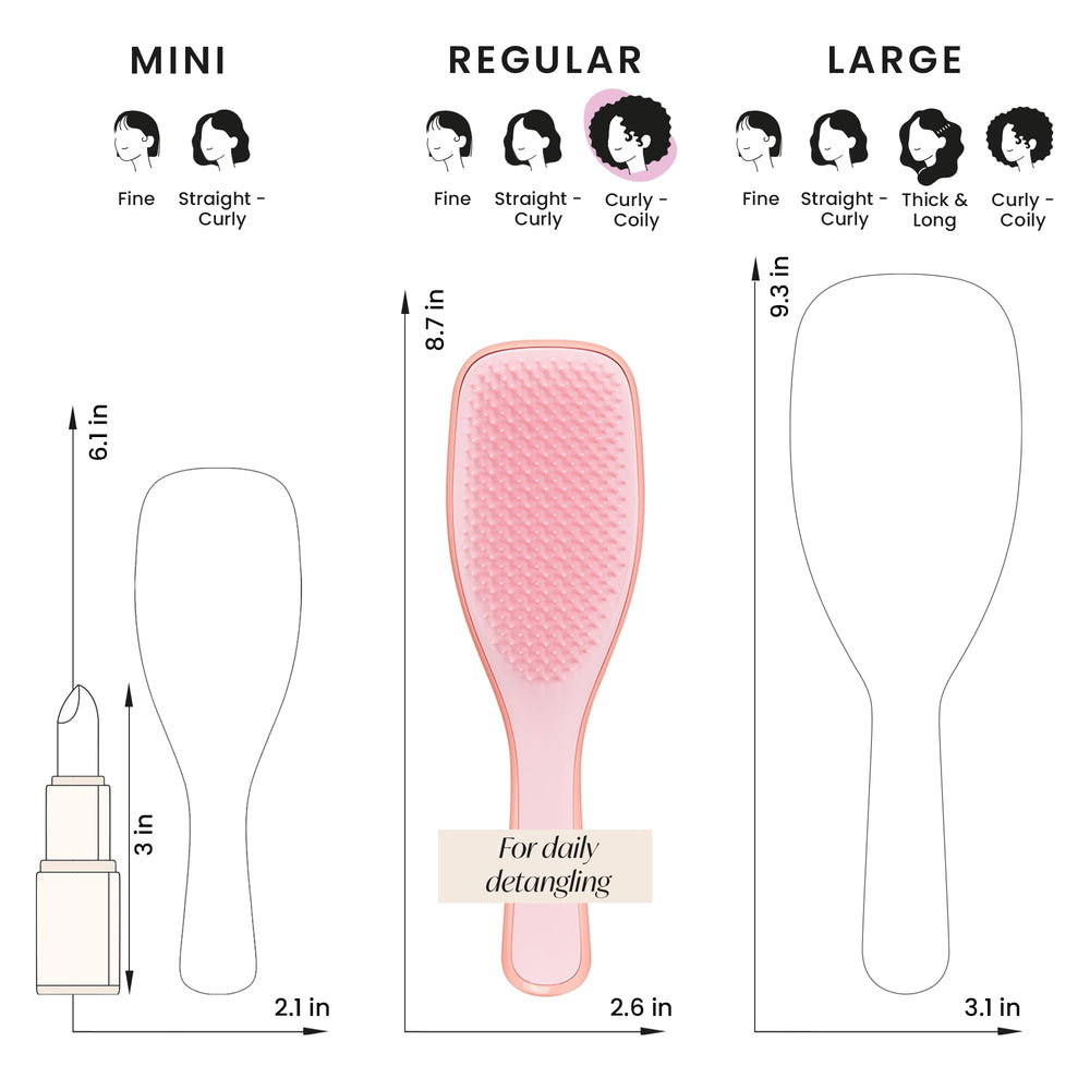 Even distribution of product on damp curls with the detangler