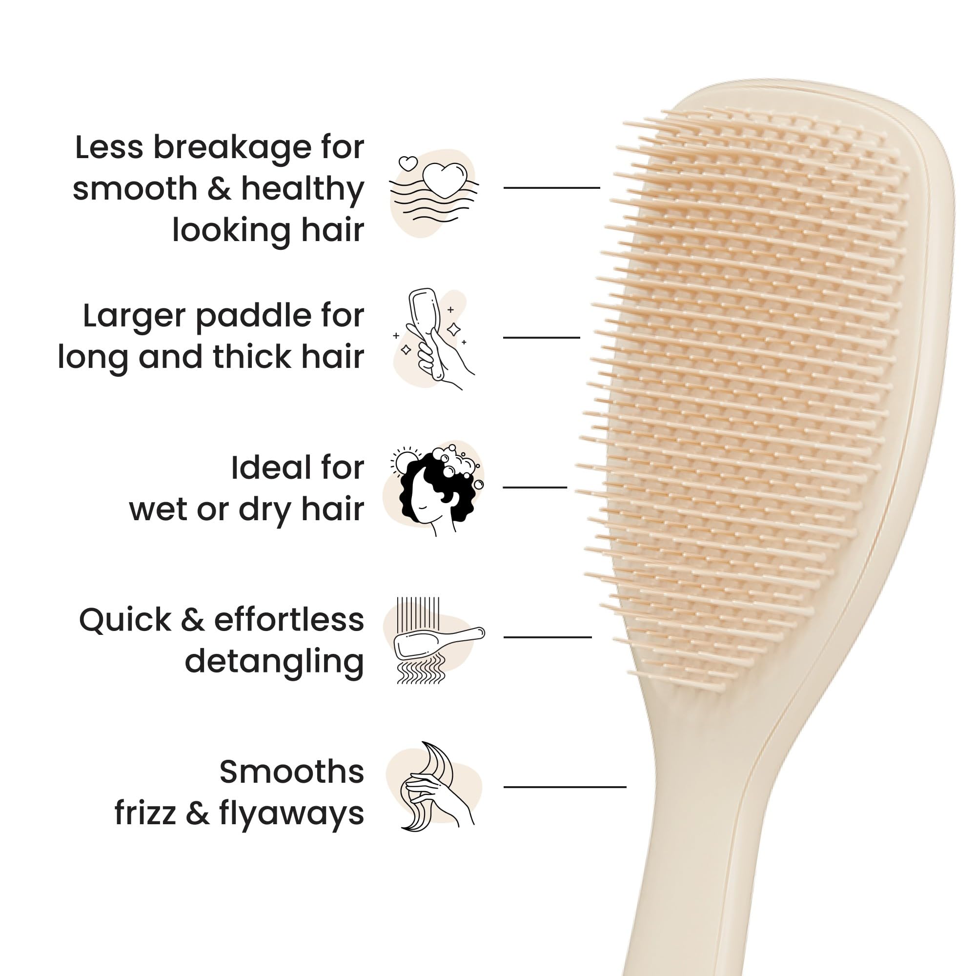 Tangle Teezer detangling knots feature prevents tugging on wet or dry hair.