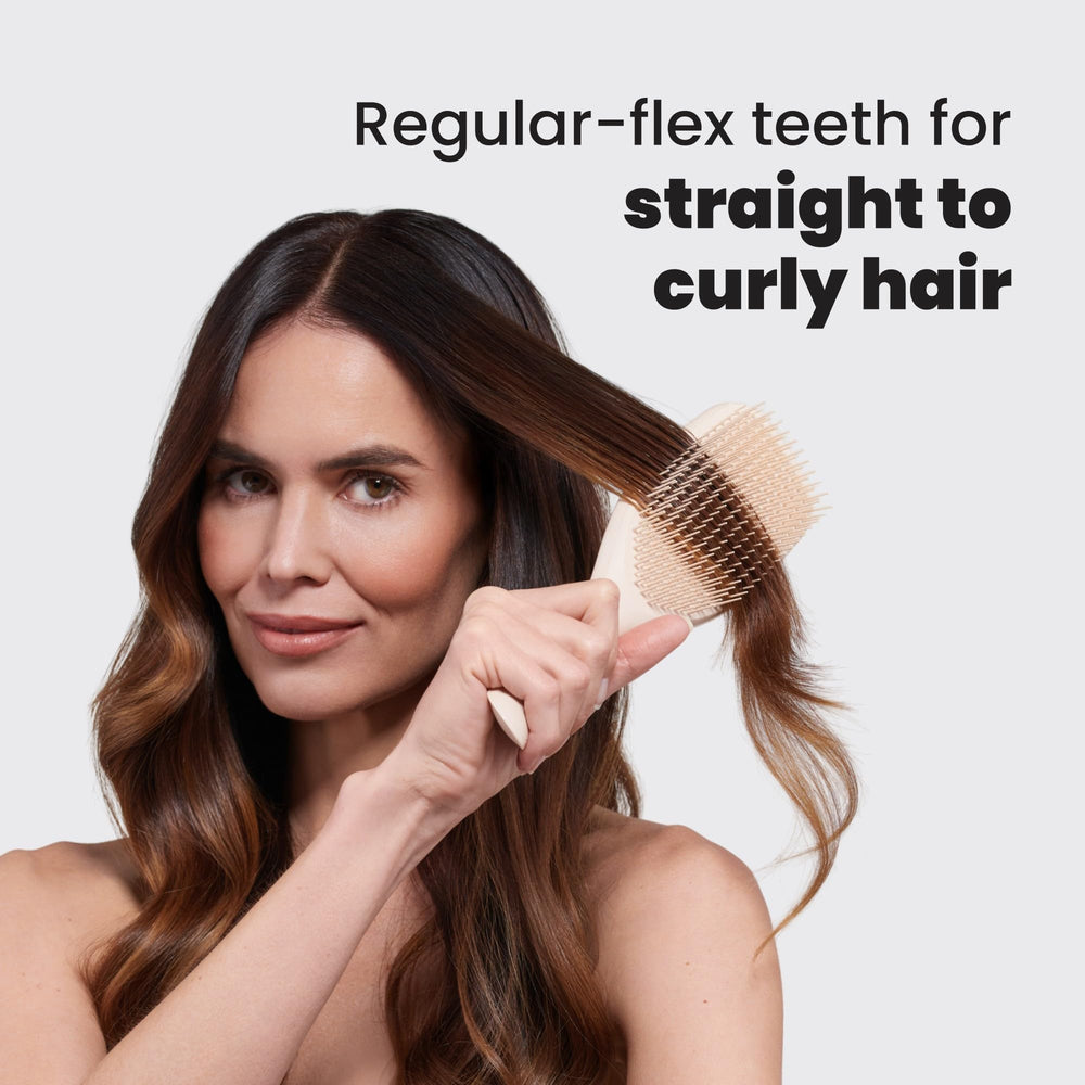 Tangle Teezer frizz-free smoothing helps sleek, polished strands.