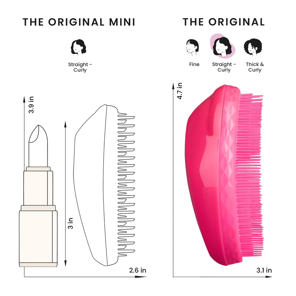 Tangle Teezer Original Two-Tier Flex Teeth streamline detangling with less tug.