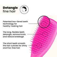 Tangle Teezer two-tier teeth design on detangler for smoother detangling