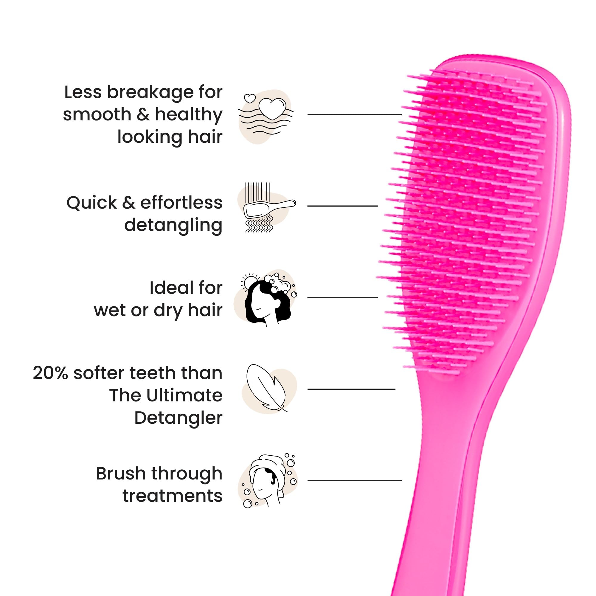 Tangle Teezer detangles wet and dry hair without snagging