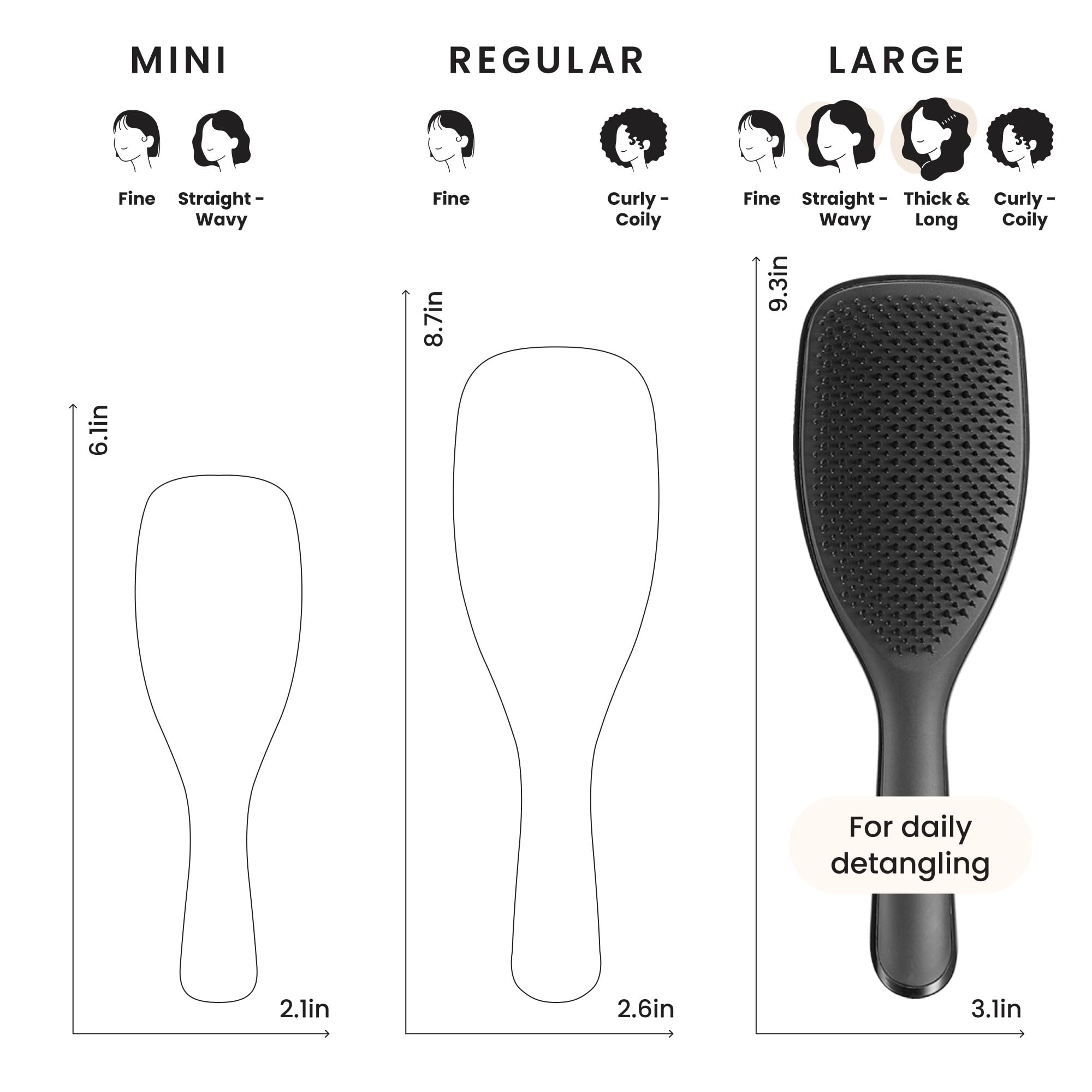 Tangle Teezer detangler suitable for wet or dry hair, reducing breakage potential.